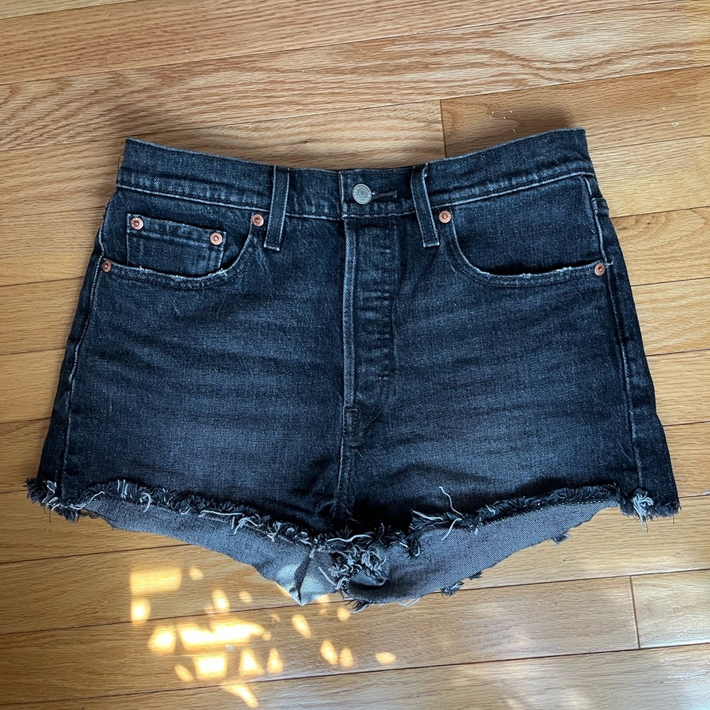 Levi’s 501 black denim shorts